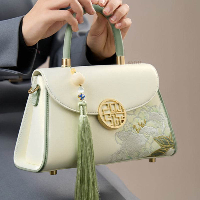 Silk-Thread Lattice Frame Handbag